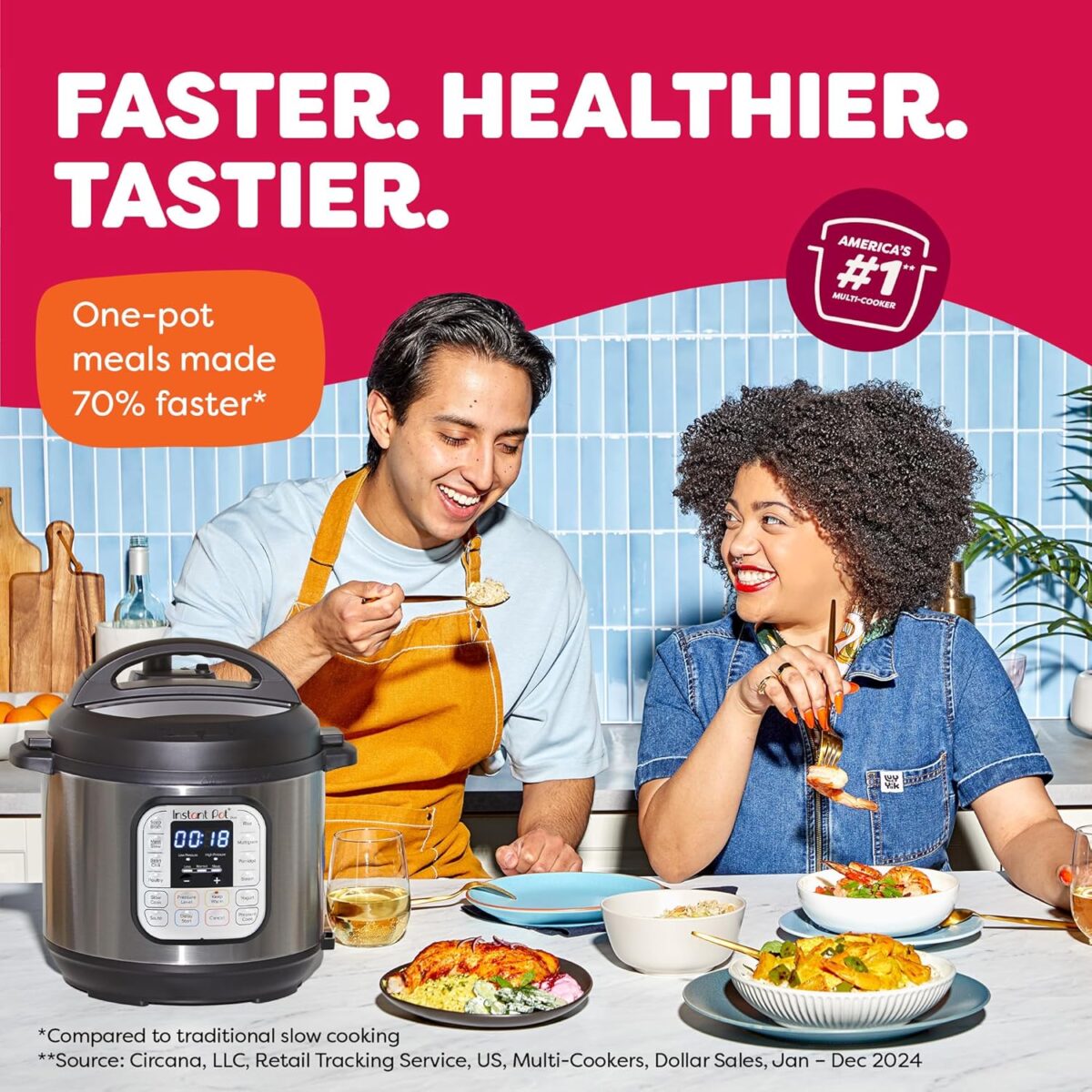 Instant Pot Duo 7-in-1 Electric Pressure Cooker, Slow Cooker, Rice Cooker, Steamer, Sauté, Yogurt Maker, Warmer & Sterilizer, Includes App With Over 800 Recipes, Stainless Steel, 8 Quart - Image 6