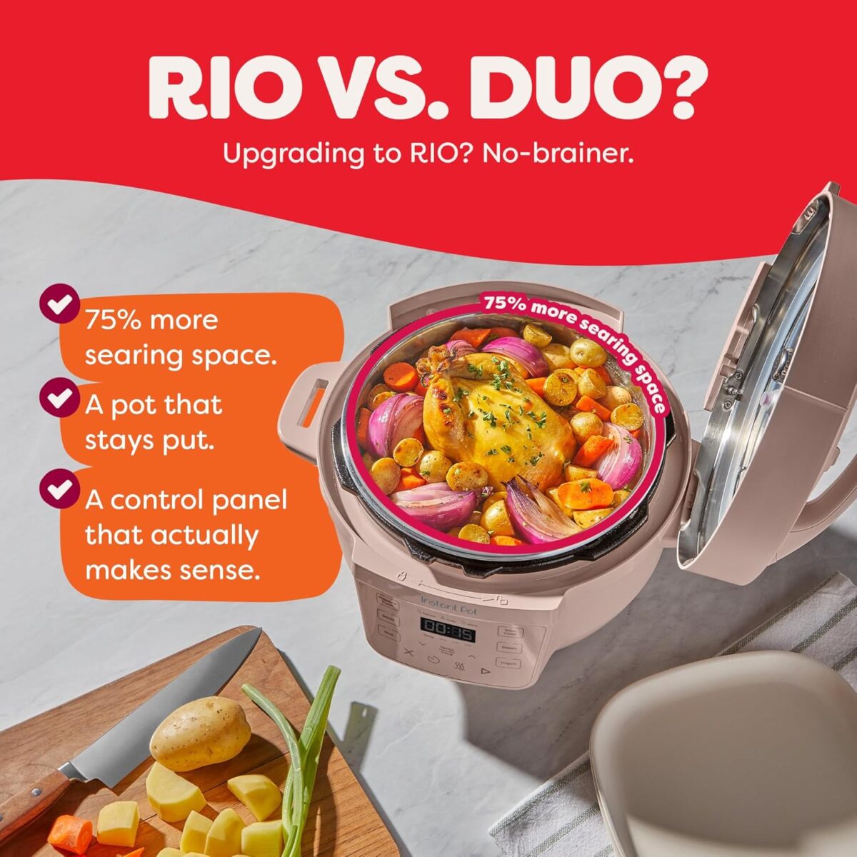Instant Pot 4QT RIO Mini 7-in-1 Multi-Cooker, Pressure Cooker, Slow cook, Sauté, Steam, Rice Maker, Yogurt, & Warmer, Rosewater, 4 Quarts - Image 3
