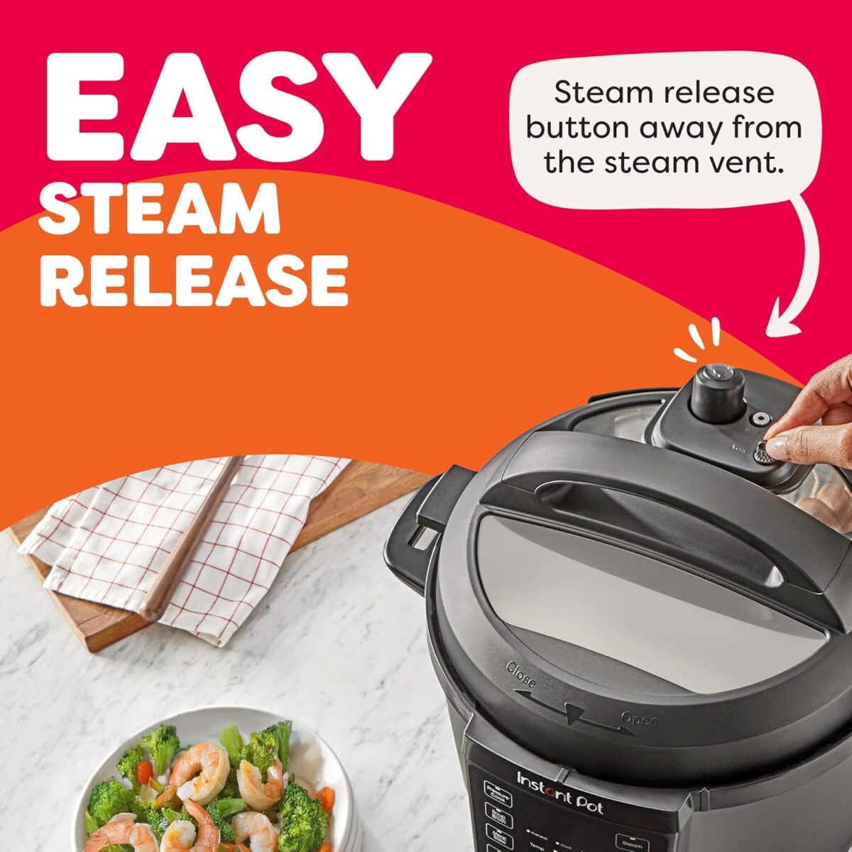 Instant Pot 6QT RIO, 7-in-1 Electric Multi-Cooker, Pressure Cooker, Slow Cook, Rice, Steamer, Sauté, Yogurt & Warmer, Black, 6 Quarts - Image 6