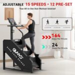 Stepper Machine, GMWD Stair Climber with LED Screen, Commercial Grade Stair Stepper Exercise Machine with 15 Resistance Levels, 441LBS, 24-164 Steps/Minute, Black - Image 3