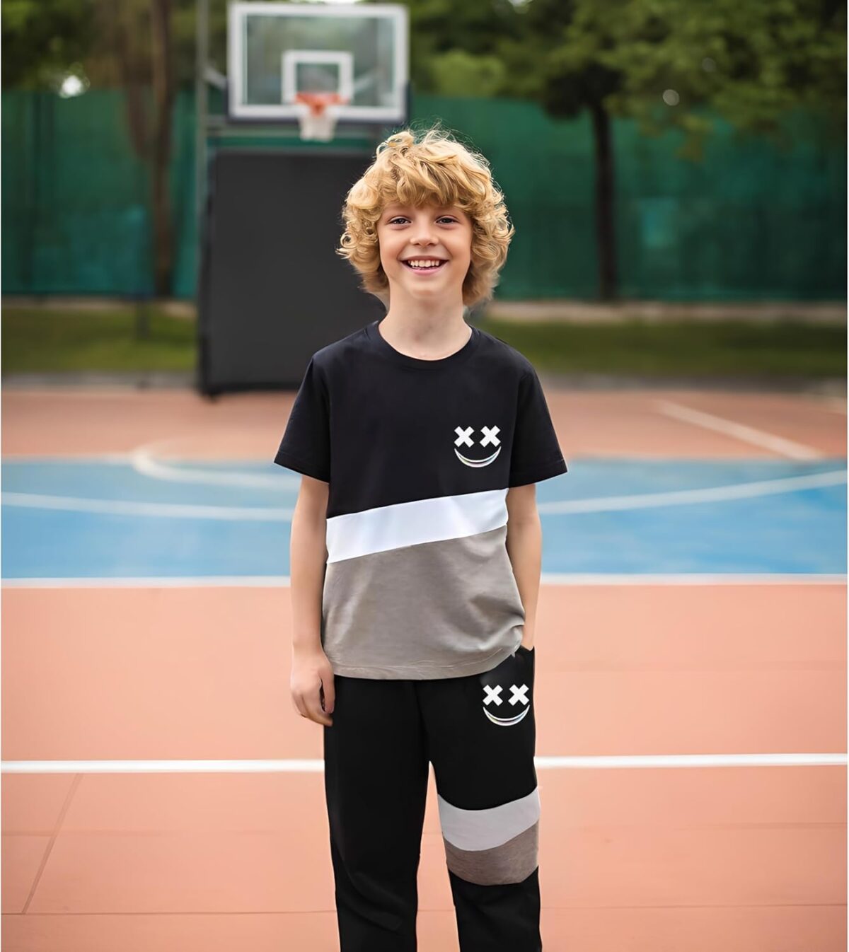 Size 5-13 Years Boys Summer/Spring Outfits Set Short Sleeve T-Shirt & Pants Kids Boys Fall Fashion Clothes Sets - Image 5