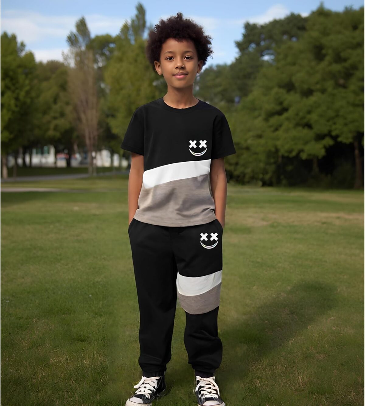 Size 5-13 Years Boys Summer/Spring Outfits Set Short Sleeve T-Shirt & Pants Kids Boys Fall Fashion Clothes Sets - Image 7