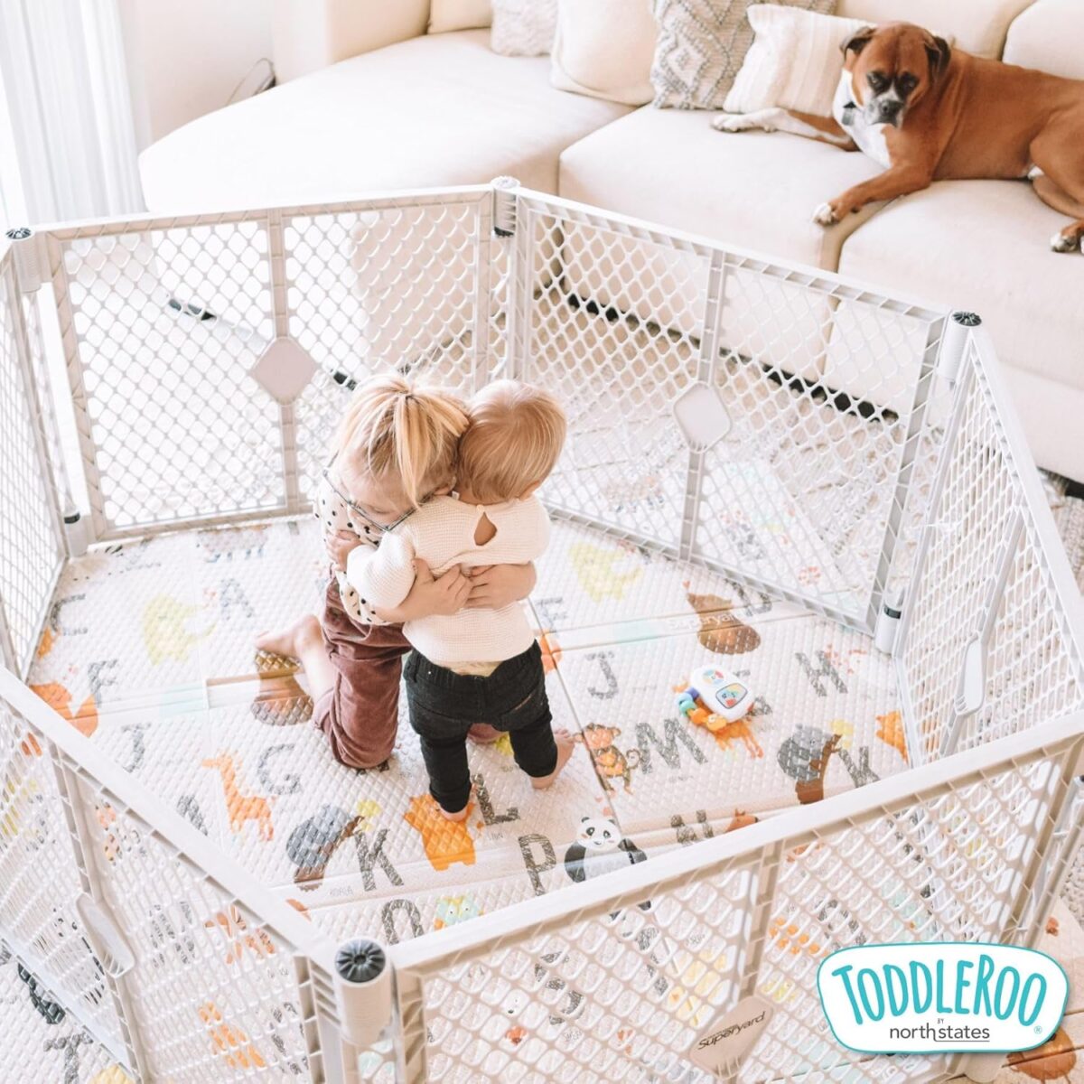 Toddleroo by North States - Superyard Folding ABC Baby Play Mat: Foldable Play Mat for Floors - Extra Large Playmat for Tummy Time - Indoor & Outdoor Use - 71 x 71 Inch - Image 8