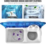 COSTWAY, Twin Tub 26lbs Capacity Laundry, 18lbs 8lbs Spinner Combo with Timer Knobs, Built-in Drain Pump, Compact Washer for Home Dorm Apartment (Blue+White) portable washing machine - Image 9