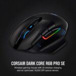Corsair Dark Core RGB Pro SE, FPS/MOBA Gaming Mouse with SLIPSTREAM Technology, Black, Backlit RGB LED, 18000 DPI, Optical, Qi wireless charging certified - Image 3