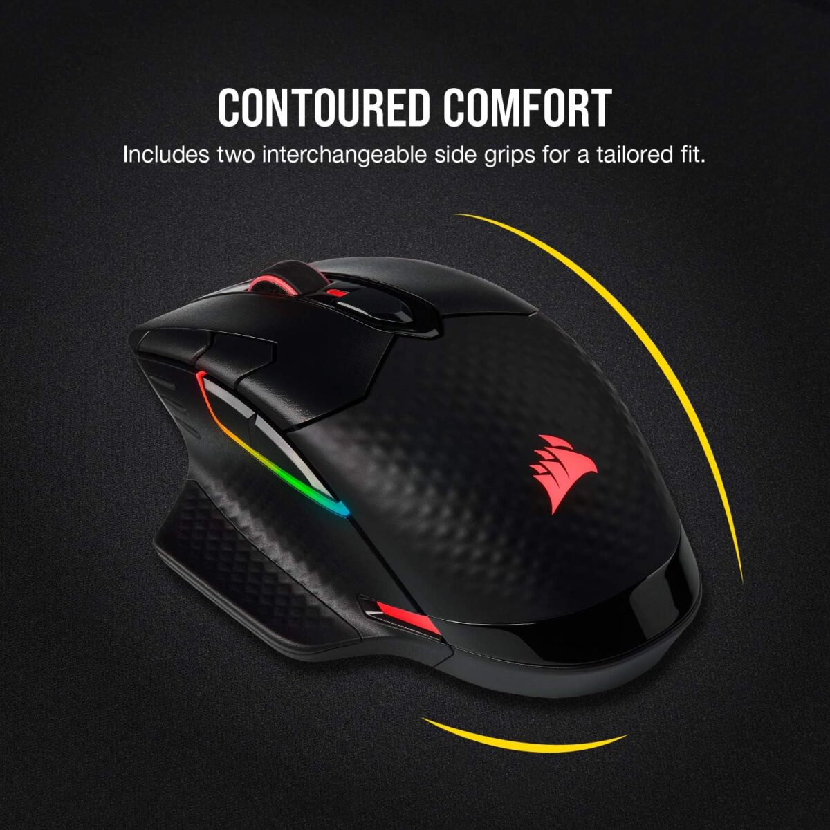 Corsair Dark Core RGB Pro SE, FPS/MOBA Gaming Mouse with SLIPSTREAM Technology, Black, Backlit RGB LED, 18000 DPI, Optical, Qi wireless charging certified - Image 7