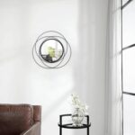 Black Circle Mirror Wall Decorative Metal Wall Mirror, Art Small Round Wall Home Mirror, Decor Living Room Bedroom Bathroom Entryway 12" - Image 5