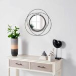 Black Circle Mirror Wall Decorative Metal Wall Mirror, Art Small Round Wall Home Mirror, Decor Living Room Bedroom Bathroom Entryway 12" - Image 6
