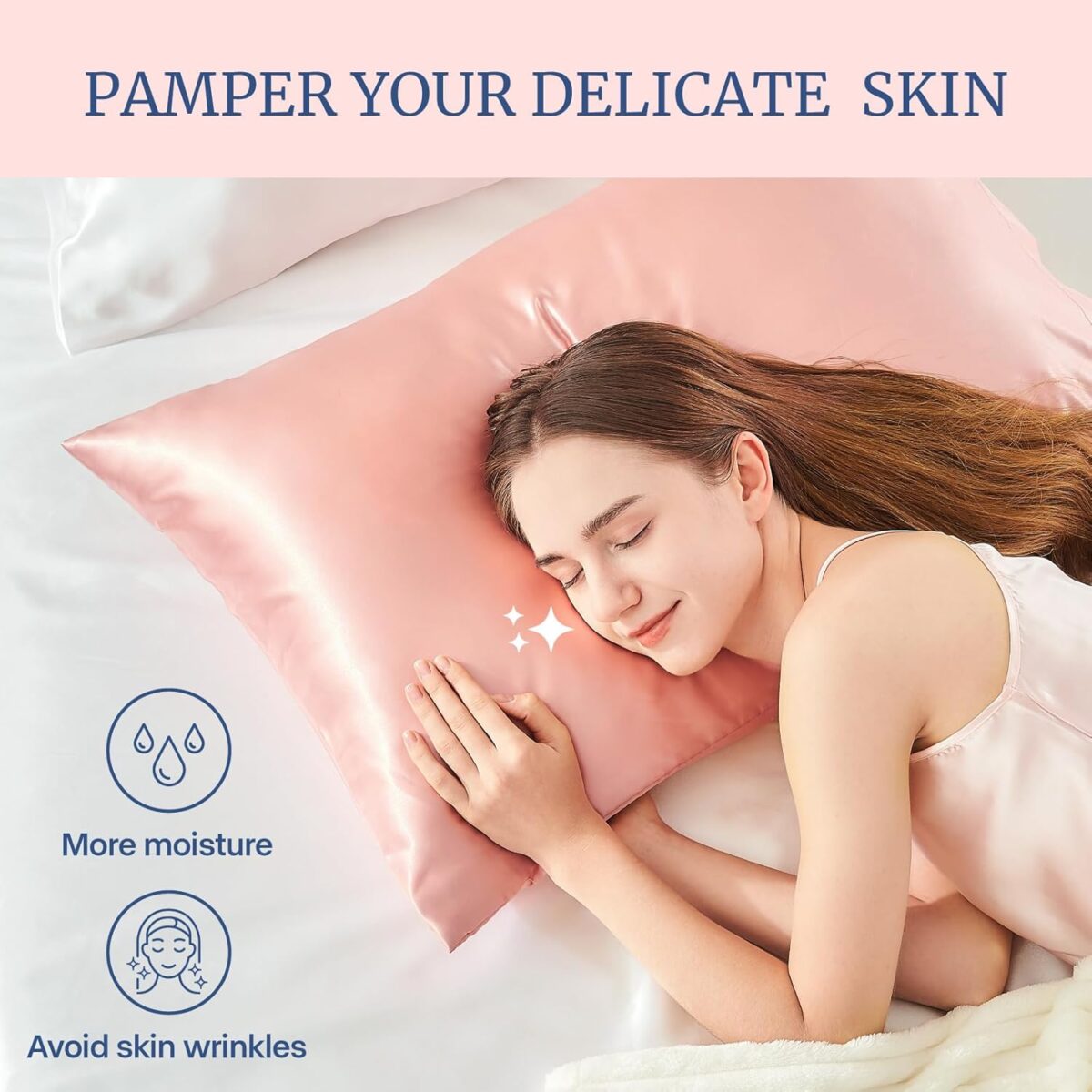 BEDELITE Satin Pillowcase for Hair and Skin, Super Soft and Cooling Similar to Silk Pillow Cases 2 Pack with Envelope Closure, Gift for Women Men(20"x26" Standard Size, Coral) - Image 4