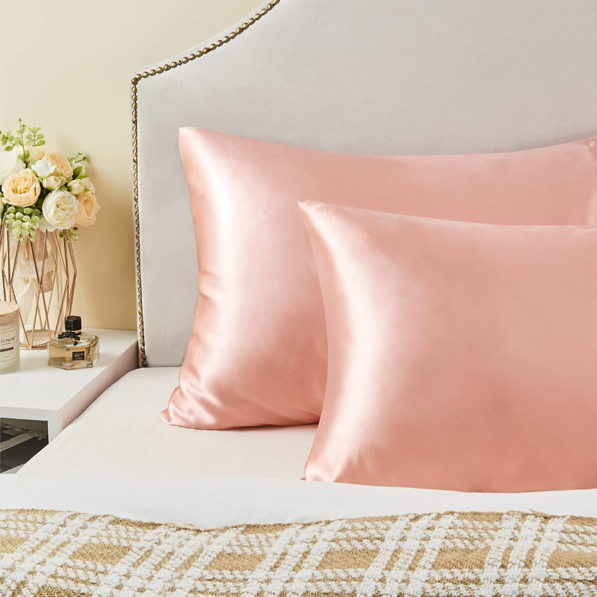 BEDELITE Satin Pillowcase for Hair and Skin, Super Soft and Cooling Similar to Silk Pillow Cases 2 Pack with Envelope Closure, Gift for Women Men(20"x26" Standard Size, Coral) - Image 8