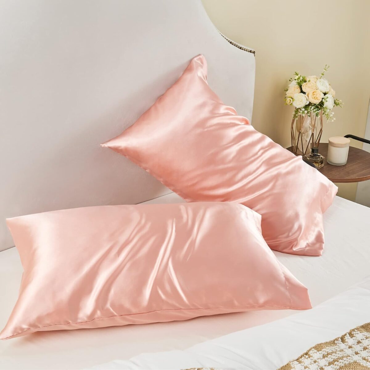 BEDELITE Satin Pillowcase for Hair and Skin, Super Soft and Cooling Similar to Silk Pillow Cases 2 Pack with Envelope Closure, Gift for Women Men(20"x26" Standard Size, Coral) - Image 9