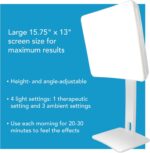 Carex Day-Light Elite Bright Sunlight Therapy Lamp, 10000 LUX Therapy Lamp at 12 Inches, LED Bright White Light with Adjustable Height and Brightness Levels for Mood, White - Image 5