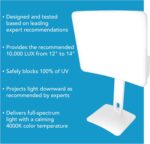 Carex Day-Light Elite Bright Sunlight Therapy Lamp, 10000 LUX Therapy Lamp at 12 Inches, LED Bright White Light with Adjustable Height and Brightness Levels for Mood, White - Image 6
