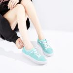 Obtaom Women's Play Fashion Sneaker White Color Washed and Leopard Canvas Slip on Shoes - Image 8