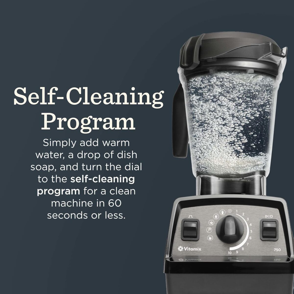 Vitamix Propel Series 750 Blender with Four Blending Programs, Self-Cleaning Program, Professional-Grade Blender for Smoothies, Soups and More, Stainless-Steel Blades, 64 Oz Container, Black - Image 7