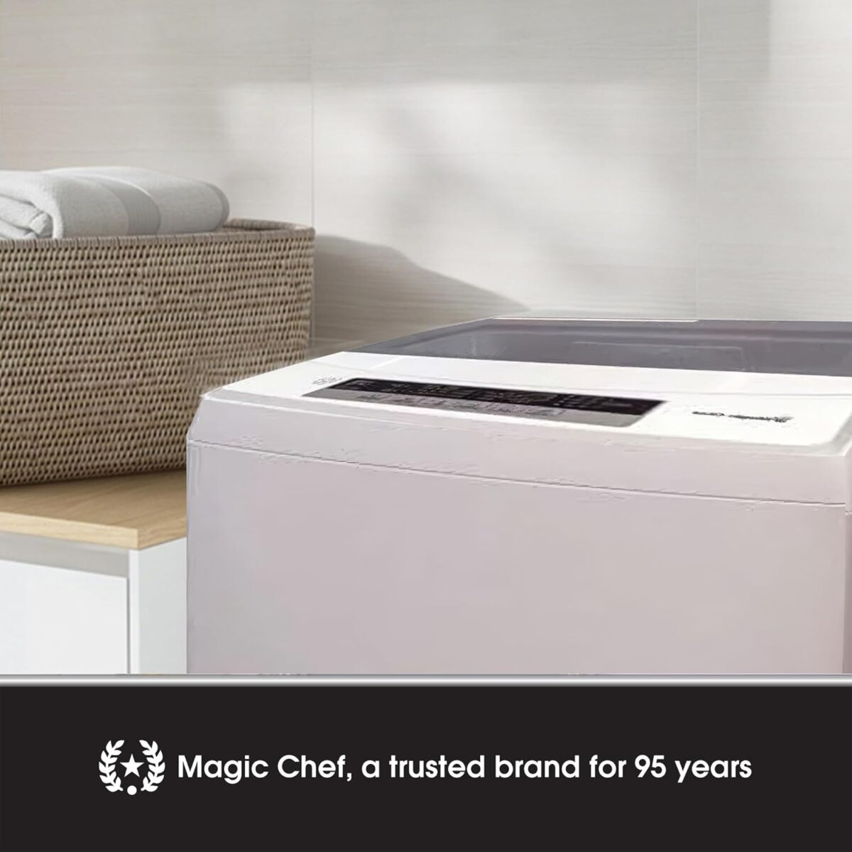 Magic Chef Top Load Compact Washer, 1.7 Cu Ft Mini Washing Machine with LED Display, 6 Cycles, 3 Water Levels & 3 Temperature Settings, White - Image 3