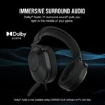 CORSAIR HS65 SURROUND Multiplatform Wired Gaming Headset – Dolby Atmos – SonarWorks SoundID – iCUE Compatible – PC, Mac, PS5, PS4, Xbox, Nintendo Switch, Mobile – Carbon - Image 4