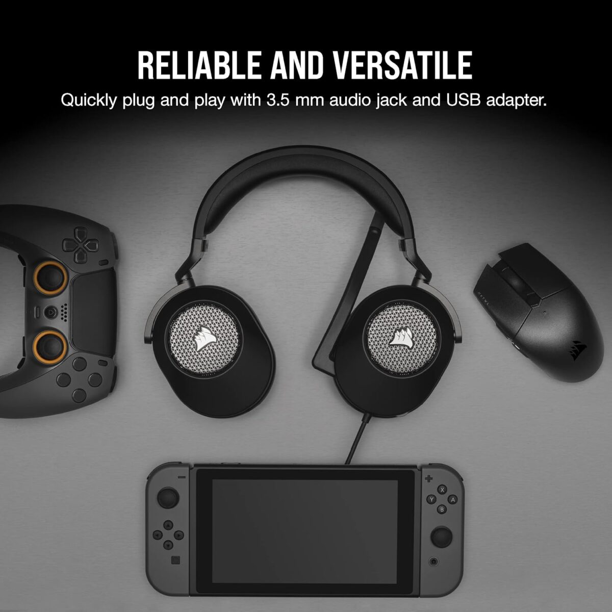 CORSAIR HS65 SURROUND Multiplatform Wired Gaming Headset – Dolby Atmos – SonarWorks SoundID – iCUE Compatible – PC, Mac, PS5, PS4, Xbox, Nintendo Switch, Mobile – Carbon - Image 7