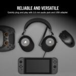 CORSAIR HS65 SURROUND Multiplatform Wired Gaming Headset – Dolby Atmos – SonarWorks SoundID – iCUE Compatible – PC, Mac, PS5, PS4, Xbox, Nintendo Switch, Mobile – Carbon - Image 7