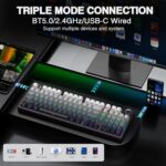 AULA F99 Pro Wireless Mechanical Keyboard with Knob,Gasket Structure,Tri-Mode BT5.0/USB-C/2.4GHz Hot Swappable Keyboard,Creamy Sound,RGB Backlit PBT Keycaps Computer Gaming Keyboards - Image 4