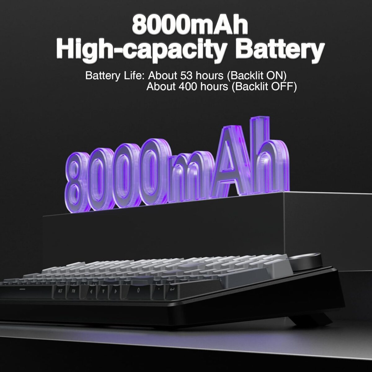 AULA F99 Pro Wireless Mechanical Keyboard with Knob,Gasket Structure,Tri-Mode BT5.0/USB-C/2.4GHz Hot Swappable Keyboard,Creamy Sound,RGB Backlit PBT Keycaps Computer Gaming Keyboards - Image 10