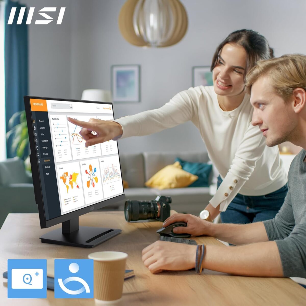 MSI PRO MP243L E14 24-inch IPS 1920 x 1080 (FHD) Gaming Office Monitor, 144Hz, Adaptive-Synch, HDR Ready, HDMI, VGA Port,VESA Mountable, Tilt, 4-Side Slim Bezel,1ms, Black - Image 5