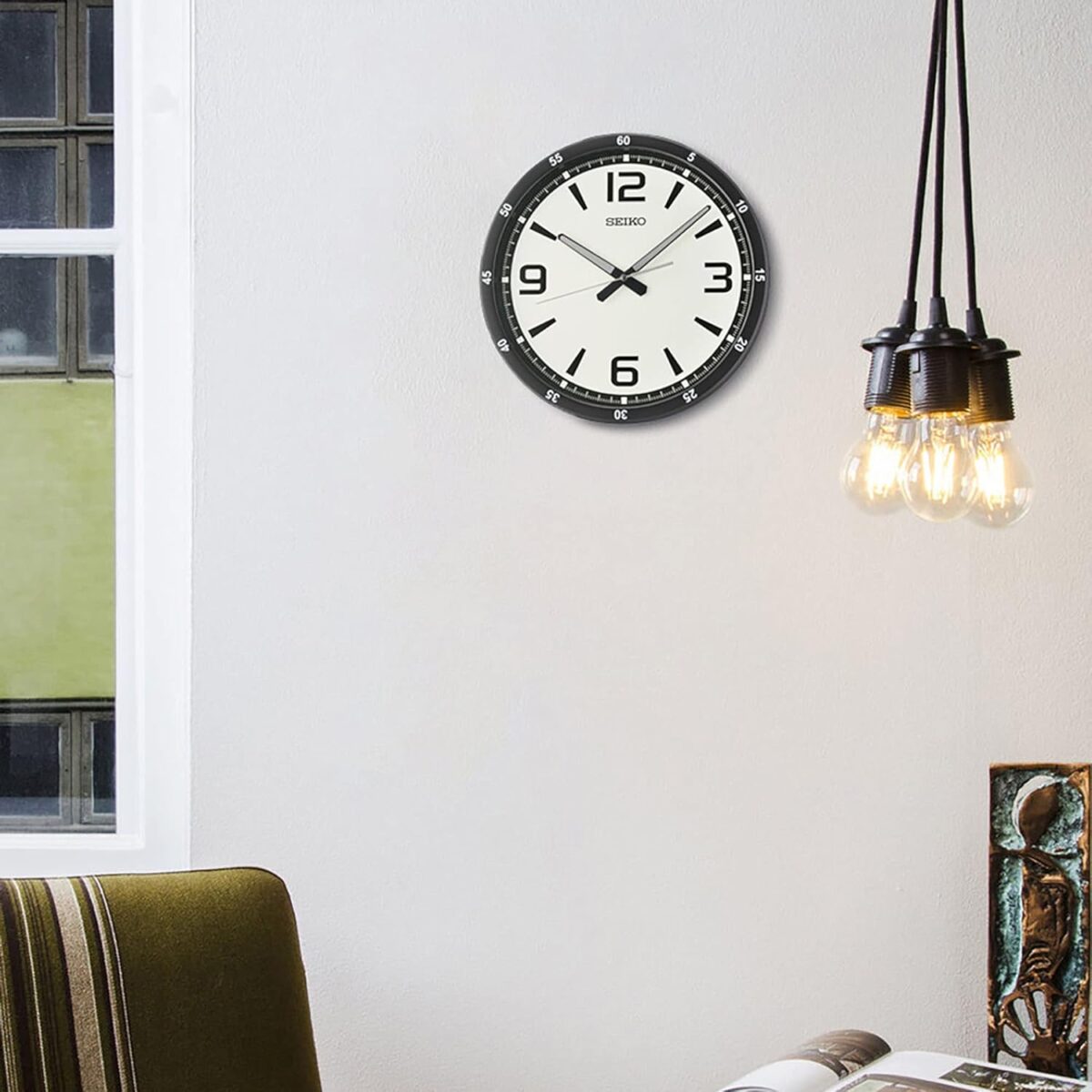 SEIKO Melodies in Motion Wall Clock, Nighttime City Skyline - Image 5