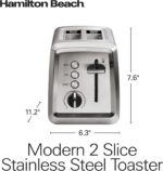 Hamilton Beach 2 Slice Toaster with Extra-Wide Slots, Bagel Setting, Toast Boost, Slide-Out Crumb Tray, Auto-Shutoff & Cancel Button, Defrost Function, Stainless Steel (22794) - Image 9