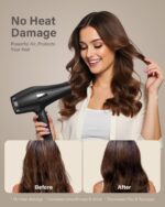 Ionic Hair Dryer with Diffuser, Blow Dryer, Professional 1875W Powerful AC Motor Hairdryer with 8.2Ft Cord for Women & Men, Fast-Drying Blow Dryer with Nozzle for Home, Salon - Image 4