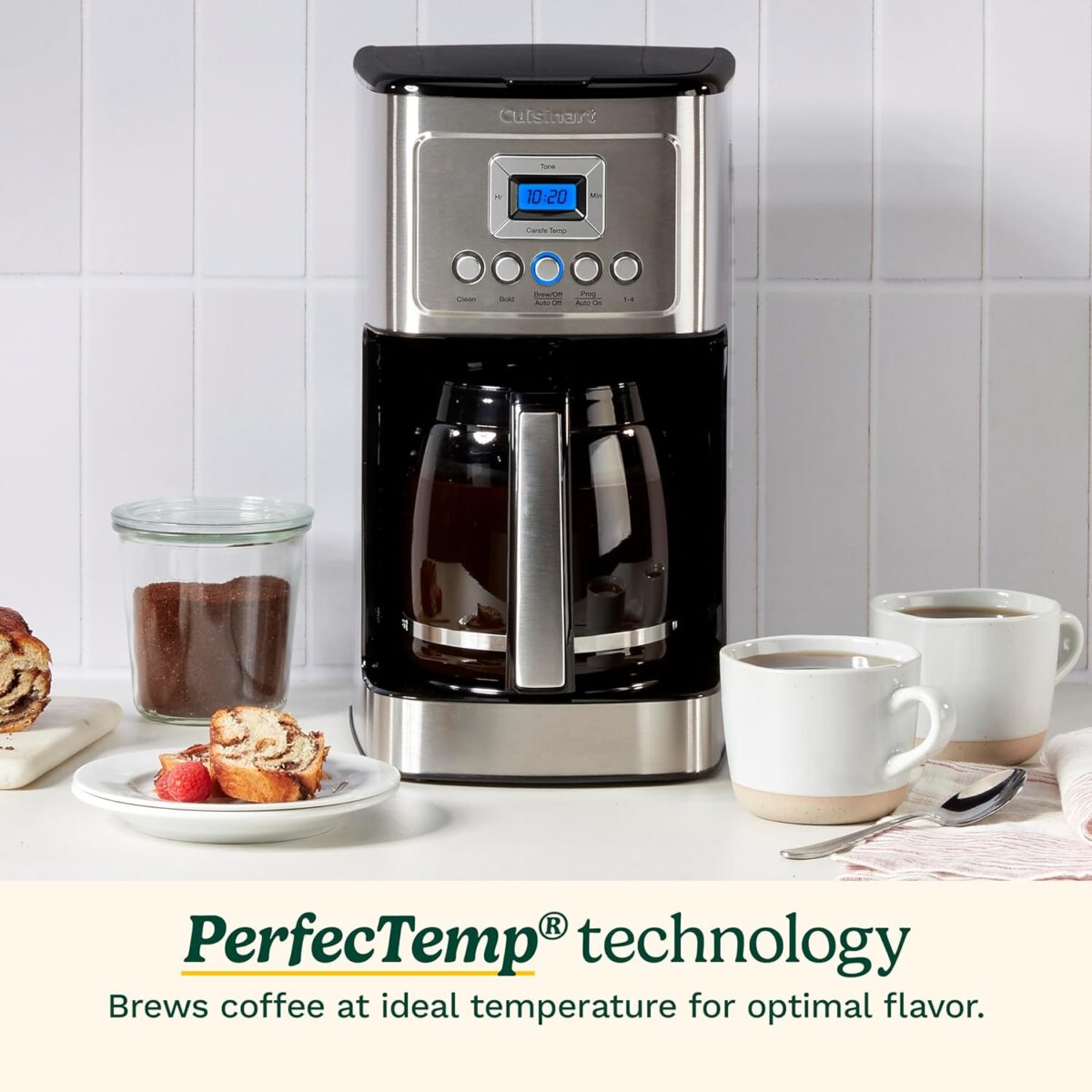 Cuisinart 14-Cup Coffee Maker, Programmable PerfecTemp Glass Carafe Coffee Machine with 1-4 Cup Setting, Brew Strength Control and Brew Pause, Stainless Steel, DCC-3200NAS - Image 3