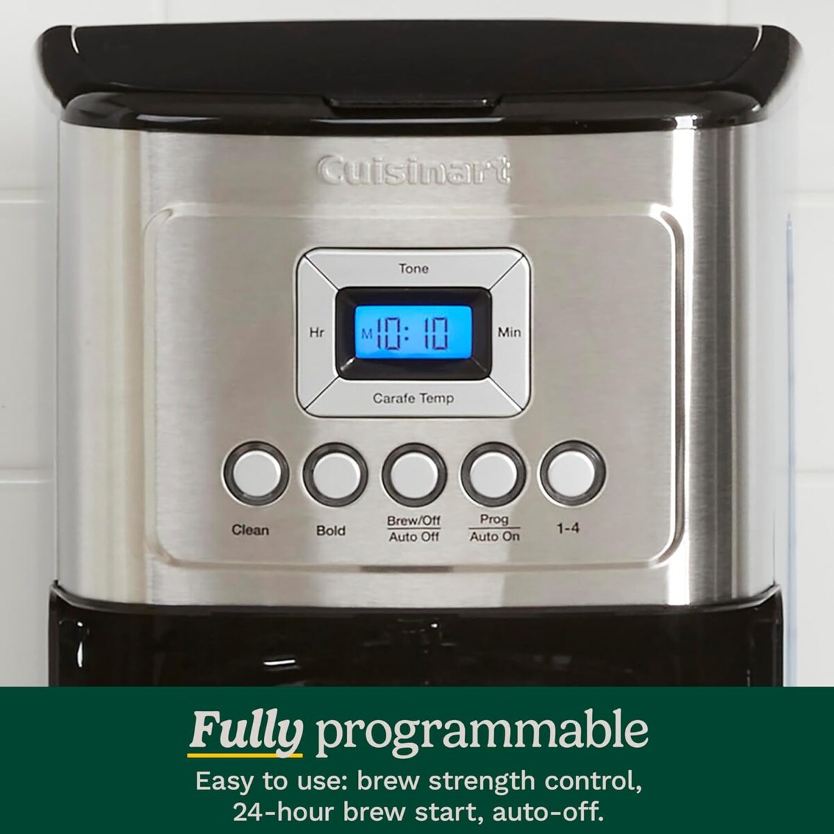 Cuisinart 14-Cup Coffee Maker, Programmable PerfecTemp Glass Carafe Coffee Machine with 1-4 Cup Setting, Brew Strength Control and Brew Pause, Stainless Steel, DCC-3200NAS - Image 4