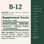 Nature's Bounty Vitamin B12 1000 mcg Supplements, Supports Energy Metabolism, 200 Ct - Image 6