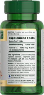 Nature's Bounty Vitamin B12 1000 mcg Supplements, Supports Energy Metabolism, 200 Ct - Image 7
