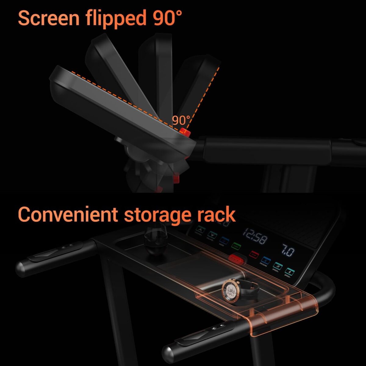 Treadmills for Home, 15% Incline Treadmill, Folding Treadmill Filpped Screen and Heart Rate Sensor, 3.0HP Quiet Brushless Dual Cushion System, 300lbs Weight Capacity - Image 3