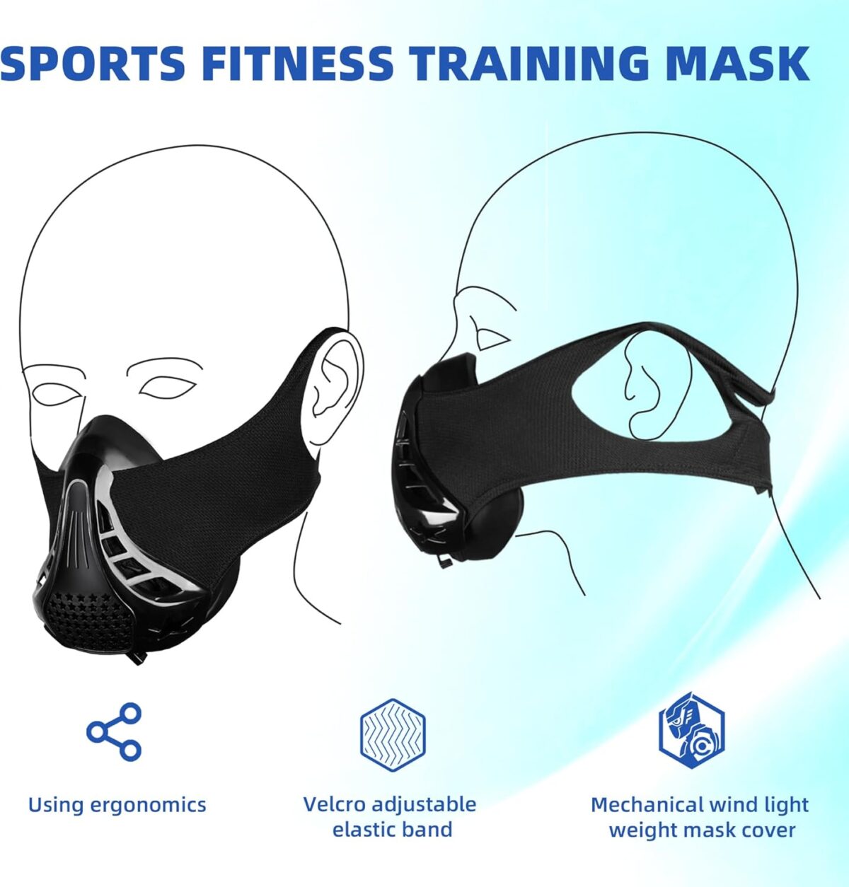 High Altitude Mask,Workout Training Mask，Training Mask- Suitable for Gym, Cardio, Fitness, Running, Endurance and HIIT Training - Image 5