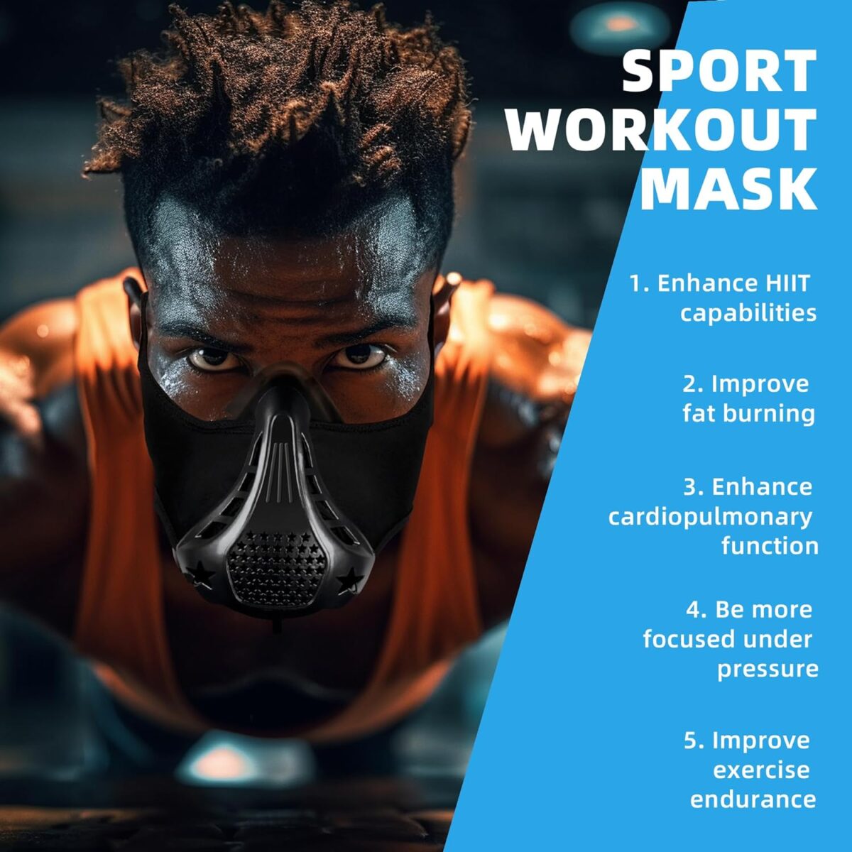 High Altitude Mask,Workout Training Mask，Training Mask- Suitable for Gym, Cardio, Fitness, Running, Endurance and HIIT Training - Image 7