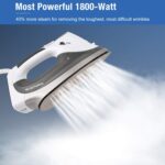 BEAUTURAL 1800-Watt Steam Iron with Digital LCD Screen, Double-Layer and Ceramic Coated Soleplate, 3-Way Auto-Off, 9 Preset Temperature and Steam Settings for Variable Fabric Gray - Image 5