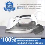 BEAUTURAL 1800-Watt Steam Iron with Digital LCD Screen, Double-Layer and Ceramic Coated Soleplate, 3-Way Auto-Off, 9 Preset Temperature and Steam Settings for Variable Fabric Gray - Image 7