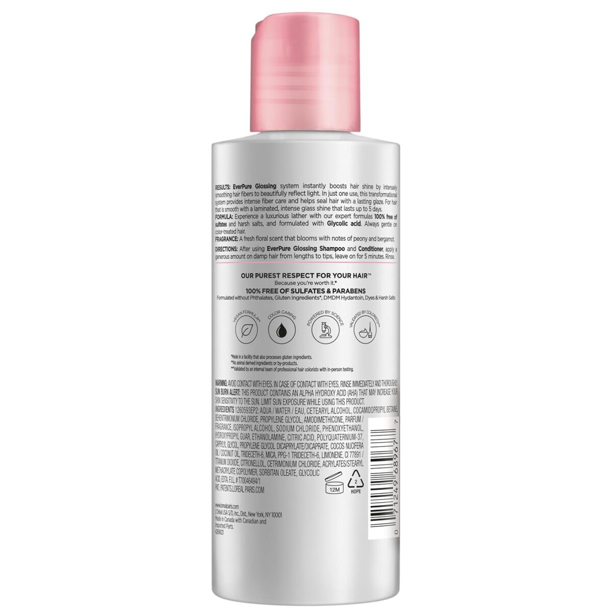 L'Oreal Paris Glossing Lamination Hair Mask with Glycolic Acid, Hair Treatment for Lasting Shine and Smoothness for Dull, Dry Hair, EverPure, 5.1 Fl Oz - Image 12