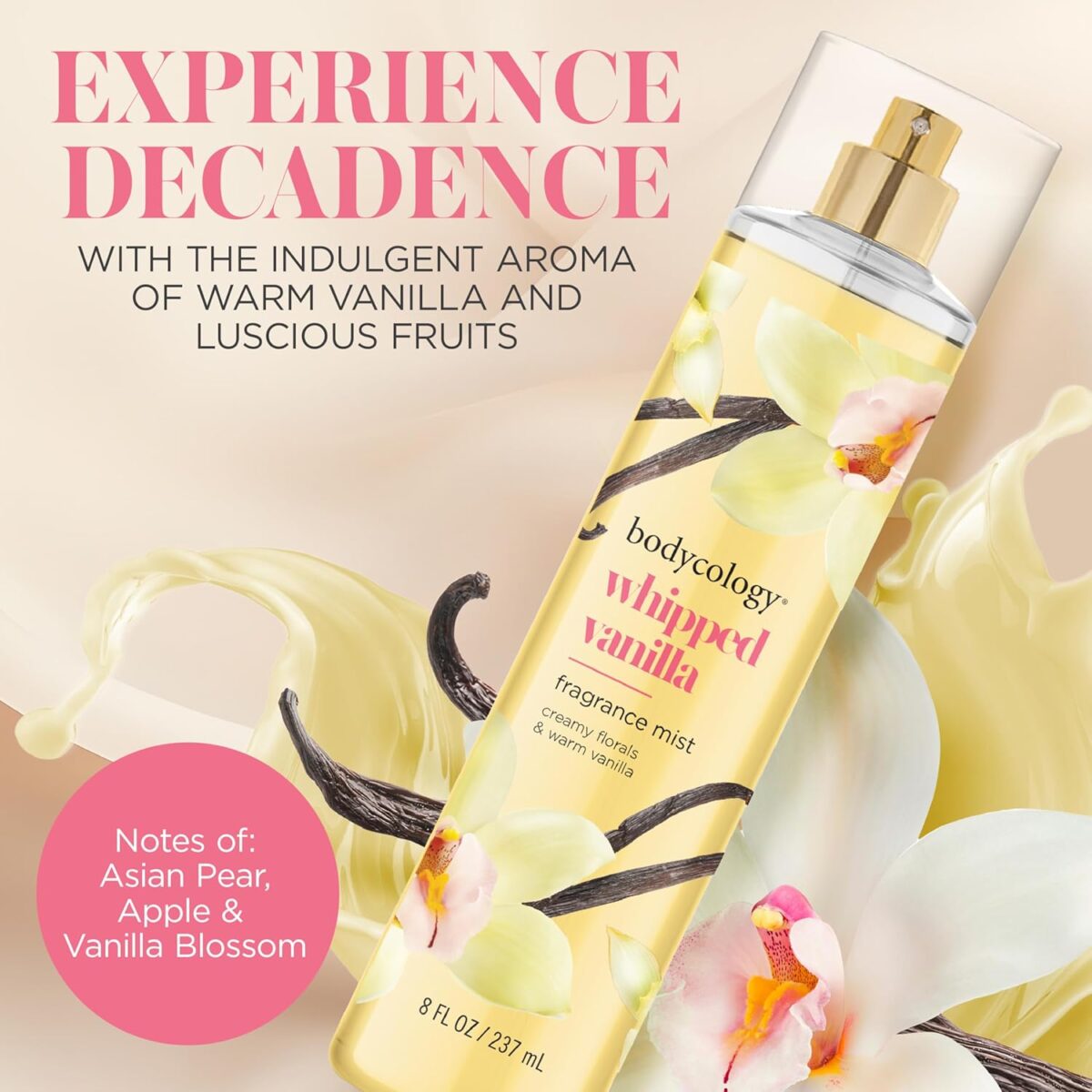 Bodycology Long-Lasting Fragrance Body Mist, Whipped Vanilla, 8 fl oz - Image 3