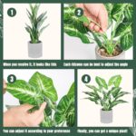 16" Small Fake Plants Artificial Tropical Faux Plants Indoor Desk Plant for Home Office Kitchen Shelf Sage Green Decor - Image 5