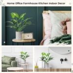 16" Small Fake Plants Artificial Tropical Faux Plants Indoor Desk Plant for Home Office Kitchen Shelf Sage Green Decor - Image 7