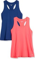Amazon Essentials Women's Active Quick Dry Tech Stretch Racerback Tank Top (Available in Plus Size), Multipacks - Image 2
