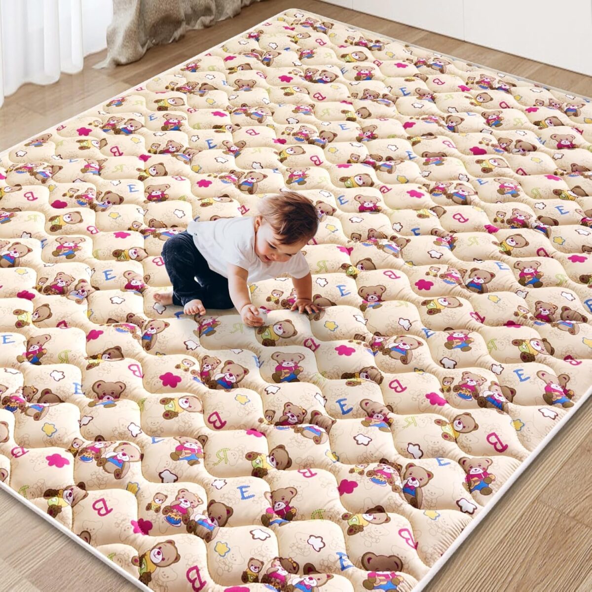 Baby Play Mat - 71" X 59",Premium Thicker Foam One-Piece Crawling Mat, Machine Washable, Extra Large Anti-Slip Activity Playmat for Babies, Toddlers & Infants - Image 2