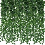 CEWOR 24 Pack 168ft Artificial Ivy Greenery Garland, Fake Vines Hanging Plants Backdrop for Room Bedroom Wall Decor, Green Leaves for Jungle Theme Party Wedding Decoration - Image 2