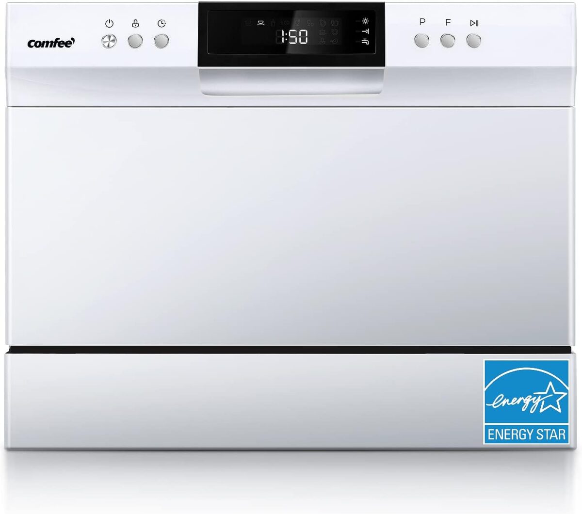 COMFEE’ Portable Mini Dishwasher, Energy Star, Countertop, 6 Place Settings, with 8 Washing Programs, Speed, Baby-Care, ECO& Glass, Dish Washer for Dorm, RV& Apartment, White - Image 2