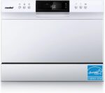 COMFEE’ Portable Mini Dishwasher, Energy Star, Countertop, 6 Place Settings, with 8 Washing Programs, Speed, Baby-Care, ECO& Glass, Dish Washer for Dorm, RV& Apartment, White - Image 2