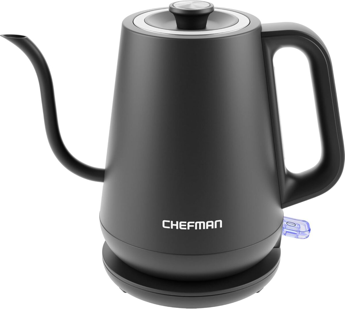 Chefman Gooseneck Electric Kettle, 0.8L Pour Over Tea Kettle for Coffee and Tea, One-Touch Operation, Boil-Dry Protection, Auto Shut-Off, Ultra-Fast Hot Water Boiler – Black - Image 2