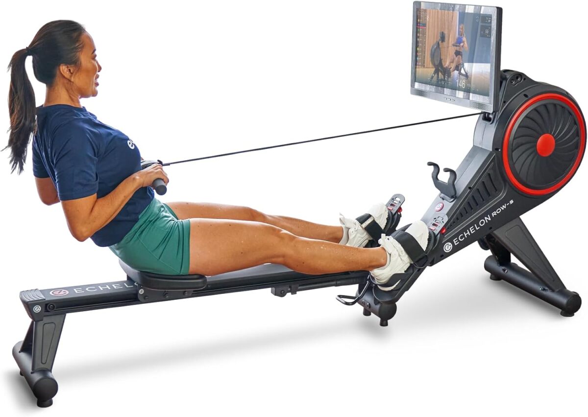 Echelon Row Series – Foldable Rowing Machine for Full-Body, Low-Impact Workouts with 22” Rotating HD Screen, Built-In Soundbar, Bluetooth Resistance & 30-Day Membership with Live Classes - Image 2