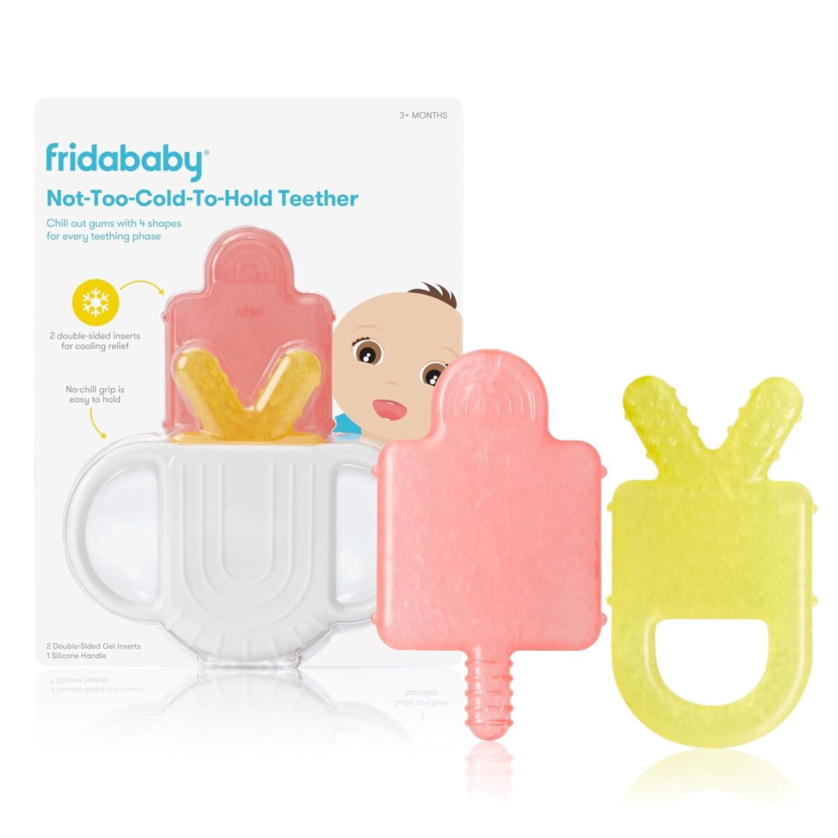Frida Baby Silicone Teething Toys, 4-in-1 Teether for Babies & Infants, Teething Relief for 0-18 Months, Not-Too-Cold-to-Hold Baby Teether, BPA-Free - Image 2